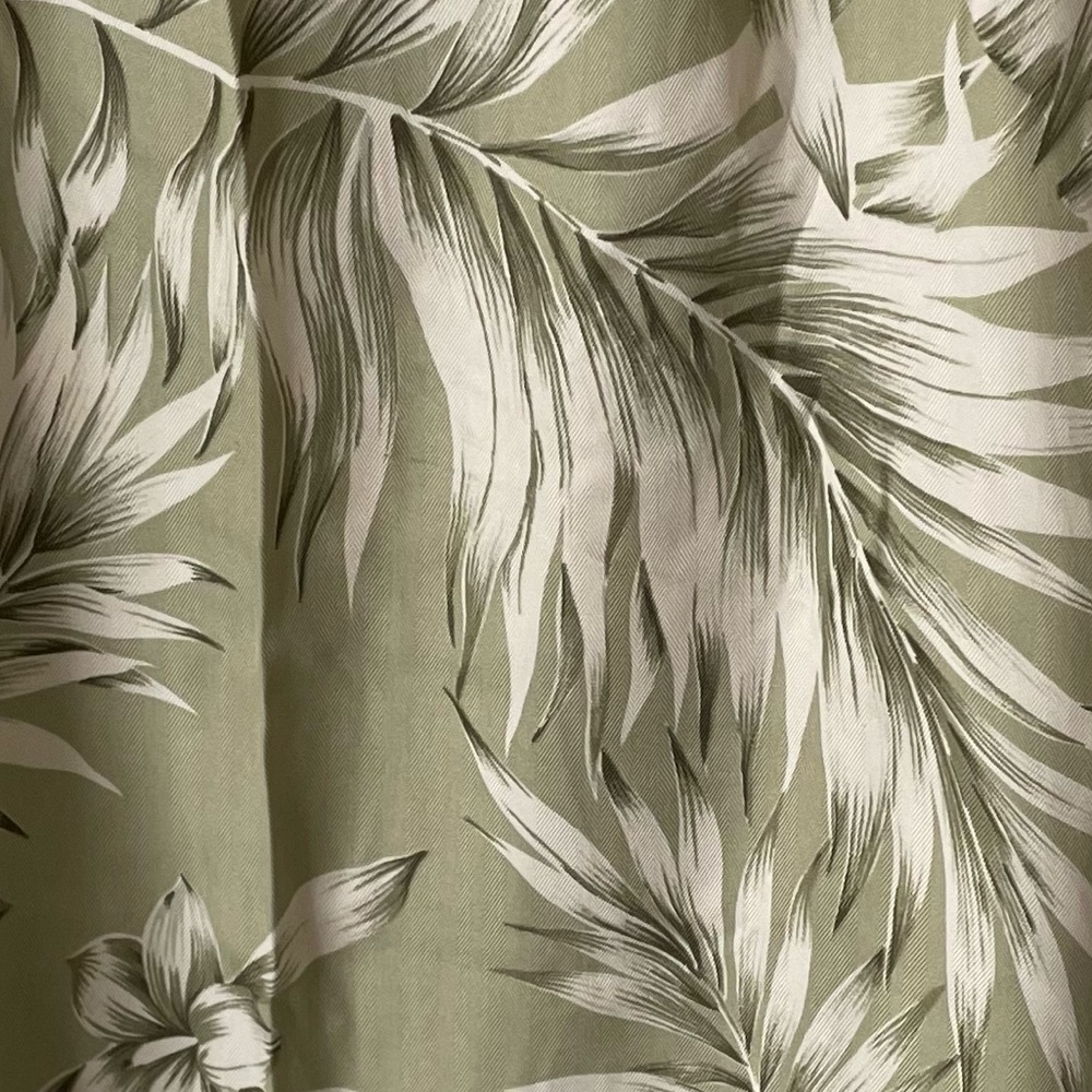 Tommy Bahama Long Silk Skirt w/ side tie in light green and cream Hawaii…